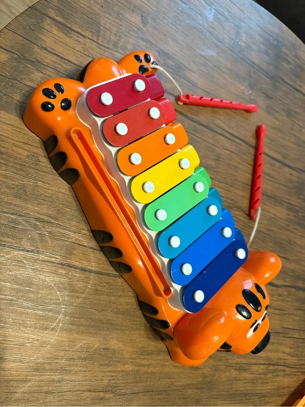 Xylophone Rainbow Tiger Pull-Along Toy Baby Toddler Music Toy